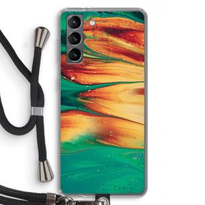 CaseCompany Green Inferno: Samsung Galaxy S21 Transparant Hoesje met koord