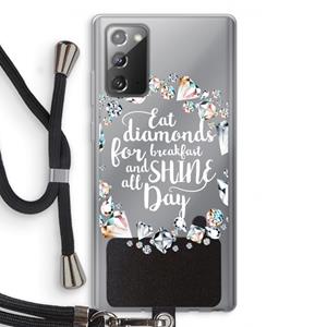 CaseCompany Diamonds: Samsung Galaxy Note 20 / Note 20 5G Transparant Hoesje met koord