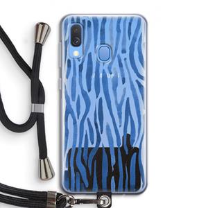 CaseCompany Blauwe nerven: Samsung Galaxy A40 Transparant Hoesje met koord