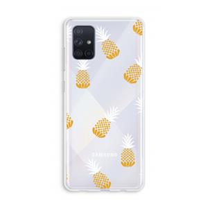 CaseCompany Ananasjes: Galaxy A71 Transparant Hoesje