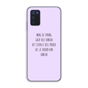 CaseCompany Sprong: Samsung Galaxy A03s Transparant Hoesje