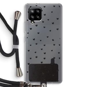 CaseCompany Kleine kattenkopjes: Samsung Galaxy A42 5G Transparant Hoesje met koord