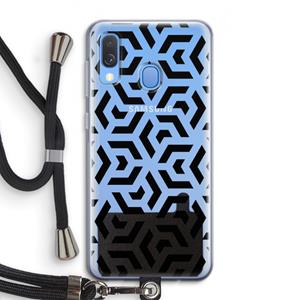 CaseCompany Crazy pattern: Samsung Galaxy A40 Transparant Hoesje met koord