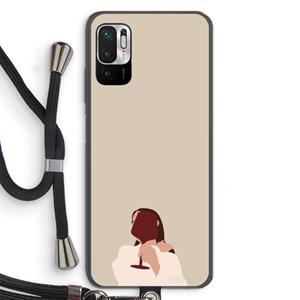 CaseCompany I drink wine: Xiaomi Redmi Note 10 5G Transparant Hoesje met koord