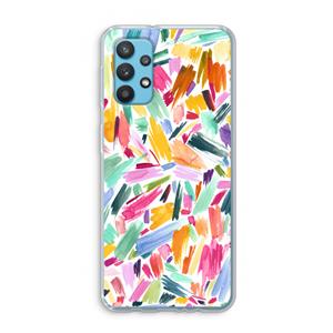 CaseCompany Watercolor Brushstrokes: Samsung Galaxy A32 4G Transparant Hoesje