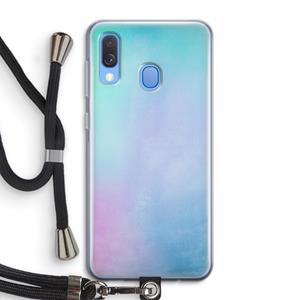 CaseCompany mist pastel: Samsung Galaxy A40 Transparant Hoesje met koord