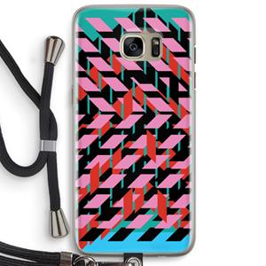 CaseCompany Skew Blush 2: Samsung Galaxy S7 Edge Transparant Hoesje met koord