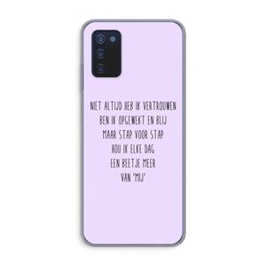 CaseCompany Zelfvertrouwen: Samsung Galaxy A03s Transparant Hoesje