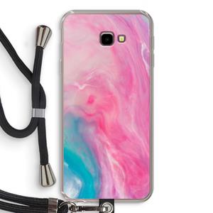 CaseCompany Roze explosie: Samsung Galaxy J4 Plus Transparant Hoesje met koord