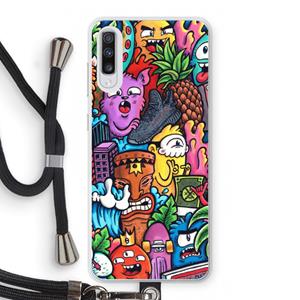 CaseCompany Vexx Mixtape: Samsung Galaxy A70 Transparant Hoesje met koord