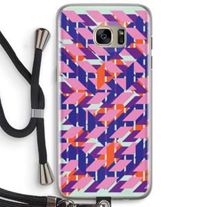 CaseCompany Skew Blush 3: Samsung Galaxy S7 Edge Transparant Hoesje met koord