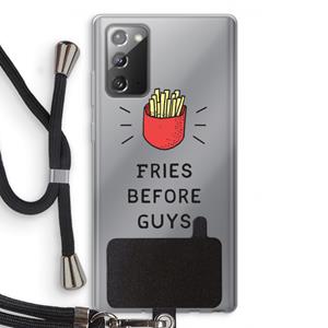 CaseCompany Fries before guys: Samsung Galaxy Note 20 / Note 20 5G Transparant Hoesje met koord