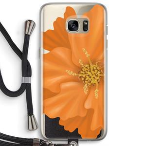 CaseCompany Orange Ellila flower: Samsung Galaxy S7 Edge Transparant Hoesje met koord