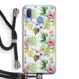 CaseCompany Gele kuif: Samsung Galaxy A40 Transparant Hoesje met koord