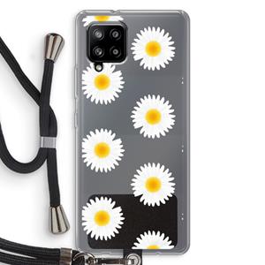 CaseCompany Margrietjes: Samsung Galaxy A42 5G Transparant Hoesje met koord