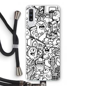 CaseCompany Vexx City #2: Samsung Galaxy A70 Transparant Hoesje met koord