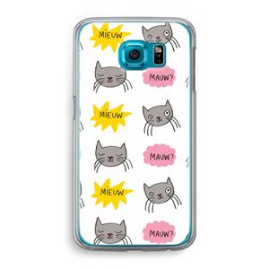 CaseCompany Meow: Samsung Galaxy S6 Transparant Hoesje