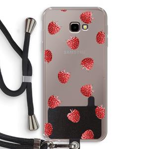 CaseCompany Framboosjes: Samsung Galaxy J4 Plus Transparant Hoesje met koord