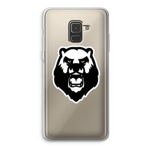CaseCompany Angry Bear (white): Samsung Galaxy A8 (2018) Transparant Hoesje