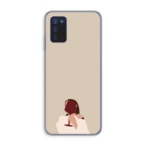 CaseCompany I drink wine: Samsung Galaxy A03s Transparant Hoesje
