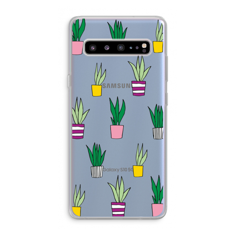 CaseCompany Sanseveria: Samsung Galaxy S10 5G Transparant Hoesje