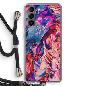 CaseCompany Pink Orchard: Samsung Galaxy S21 Transparant Hoesje met koord