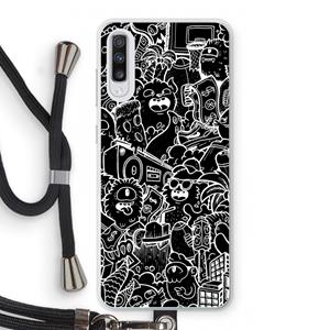 CaseCompany Vexx Black City : Samsung Galaxy A70 Transparant Hoesje met koord
