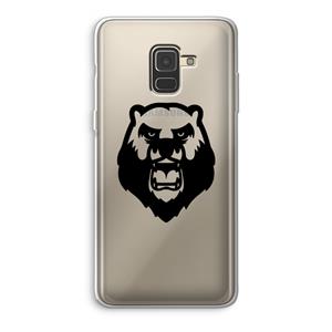 CaseCompany Angry Bear (black): Samsung Galaxy A8 (2018) Transparant Hoesje