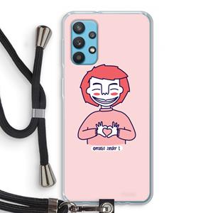 CaseCompany Hartje: Samsung Galaxy A32 4G Transparant Hoesje met koord