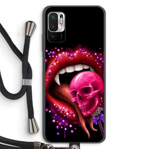 CaseCompany Dodelijk zoet: Xiaomi Redmi Note 10 5G Transparant Hoesje met koord