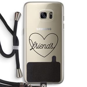 CaseCompany Friends heart black: Samsung Galaxy S7 Edge Transparant Hoesje met koord