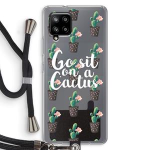 CaseCompany Cactus quote: Samsung Galaxy A42 5G Transparant Hoesje met koord