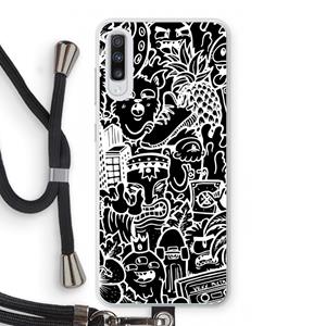 CaseCompany Vexx Black Mixtape: Samsung Galaxy A70 Transparant Hoesje met koord