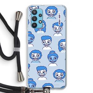 CaseCompany Gezichtjes: Samsung Galaxy A32 4G Transparant Hoesje met koord