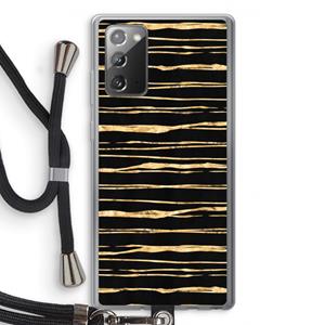 CaseCompany Gouden strepen: Samsung Galaxy Note 20 / Note 20 5G Transparant Hoesje met koord