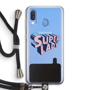 CaseCompany Superlady: Samsung Galaxy A40 Transparant Hoesje met koord