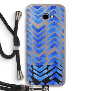 CaseCompany Blauwe pijlen: Samsung Galaxy J4 Plus Transparant Hoesje met koord