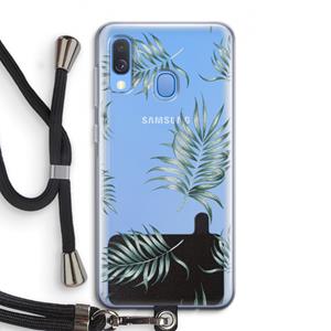 CaseCompany Simple leaves: Samsung Galaxy A40 Transparant Hoesje met koord