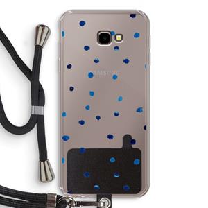 CaseCompany Blauwe stippen: Samsung Galaxy J4 Plus Transparant Hoesje met koord