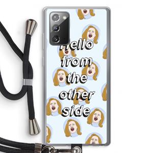 CaseCompany Hello: Samsung Galaxy Note 20 / Note 20 5G Transparant Hoesje met koord