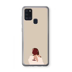 CaseCompany I drink wine: Samsung Galaxy A21s Transparant Hoesje