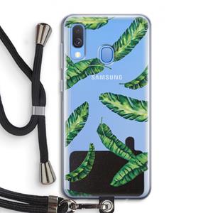 CaseCompany Lange bladeren: Samsung Galaxy A40 Transparant Hoesje met koord