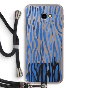 CaseCompany Blauwe nerven: Samsung Galaxy J4 Plus Transparant Hoesje met koord