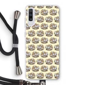 CaseCompany Slapende poes: Samsung Galaxy A70 Transparant Hoesje met koord