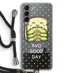 CaseCompany Avo Good Day: Samsung Galaxy S21 Transparant Hoesje met koord