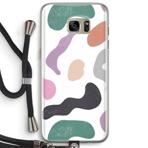 CaseCompany Memphis Shapes: Samsung Galaxy S7 Edge Transparant Hoesje met koord