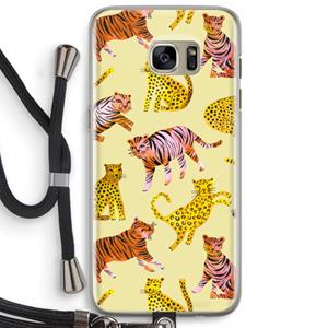 CaseCompany Cute Tigers and Leopards: Samsung Galaxy S7 Edge Transparant Hoesje met koord