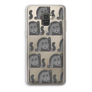 CaseCompany Cats: Samsung Galaxy A8 (2018) Transparant Hoesje