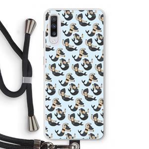 CaseCompany Zeemeermin: Samsung Galaxy A70 Transparant Hoesje met koord