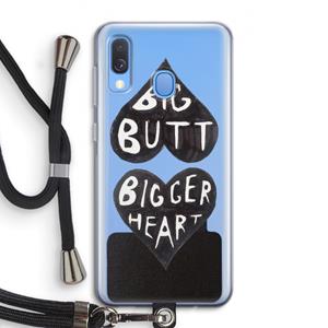 CaseCompany Big butt bigger heart: Samsung Galaxy A40 Transparant Hoesje met koord